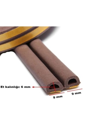 Yapışkanlı Kapı - Pencere Bandı Fitili Soğuk İzolasyon Kauçuk Bantları 10x2=20 Metre (KAHVERENGİ)