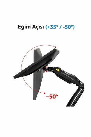 Kenly NB F80 Monitör Kolu 17-27 İnç Gazlı Amortisörlü 360° Döner VESA Uyumlu Masaüstü Askı Aparatı