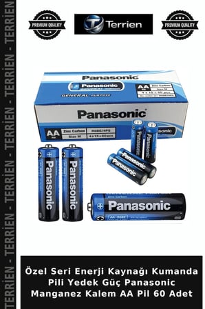 Özel Seri Enerji Kaynağı Kumanda Pili Yedek Güç Panasonic Manganez Kalem AA Pil 60 Adet