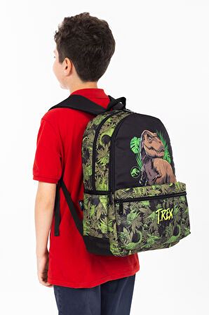 Necati Çanta Lisanslı T-Rex Dinozor Desenli İlkokul Sırt Çantası