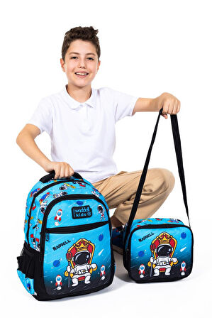 At Figürlü Çok Gözlü Çocuk İlkokul Sırt Çantası 2'li Set