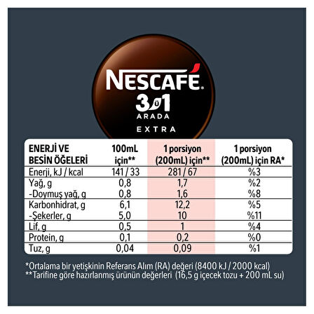 Nescafe 3Ü1 Arada Extra Kahve 16,5 Gr X 48 Adet