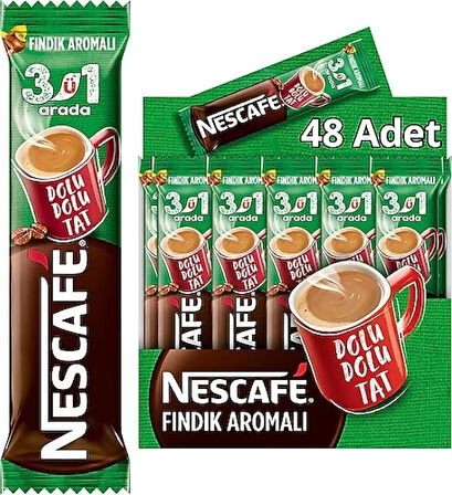 Nescafe 3Ü1 Arada Fındık Aromalı Kahve 17 Gr X 48 Adet