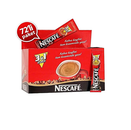 Nescafe 3Ü1 Arada Orijinal Kahve 17,5 Gr X 72 Adet