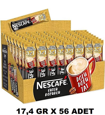 Nescafe 3Ü1 Arada Sütlü Köpüklü Kahve 17,4 Gr X 56 Adet