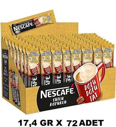 Nescafe 3Ü1 Arada Sütlü Köpüklü Kahve 17,4 Gr X 72 Adet