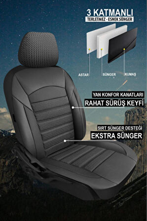 VW POLO 2009-2017Uyumlu Oto Koltuk Kılıfı Advance Serisi 