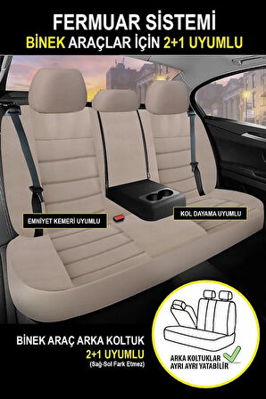 FIAT ALBEA 2002-2012Uyumlu Oto Koltuk Kılıfı Comfort Serisi - Ekstra Bej