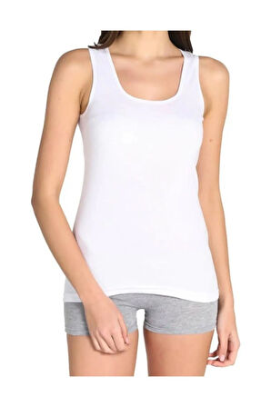 Kadın Ribana Kalın Askılı Siyah Atlet