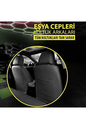 AUDI A3 2020- HBUyumlu Oto Koltuk Kılıfı Eco Serisi - Siyah