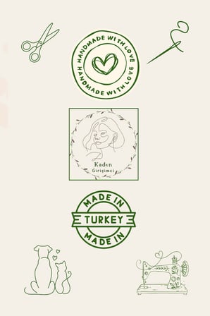 Kedi-Köpek Fuları, Hafif Kumaş, El Yapımı, Neşeli Çiçekler Kedi/Köpek Fuları