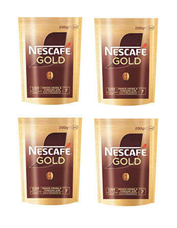 Nescafe Gold Kahve Poşet 200 Gr X 4 Adet