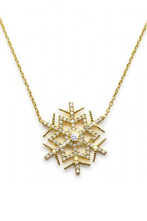 925 Ayar Gümüş Zirkon Taşlı Kartanesi Kadın Kolyesi (Gold & Silver Seçenekli)