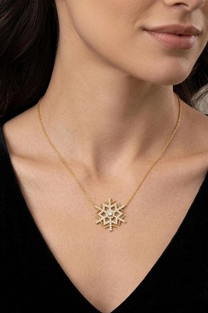 925 Ayar Gümüş Zirkon Taşlı Kartanesi Kadın Kolyesi (Gold & Silver Seçenekli)