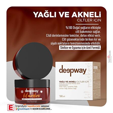 Deepway Yüz Maskesi - Yağlı Ciltler İçin