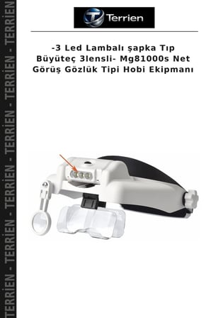 -3 Led Lambalı şapka Tıp Büyüteç 3lensli- Mg81000s Net Görüş Gözlük Tipi Hobi Ekipmanı