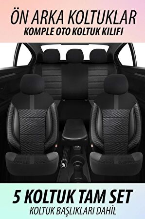 NiCe Shop Chevrolet Lacetti Uyumlu Koltuk Kılıfı Oasis Serisi - Siyah