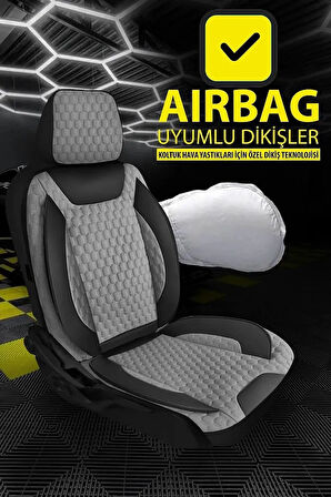 OPEL CORSA 2006-2015Uyumlu Oto Koltuk Kılıfı Platinium Serisi - Füme