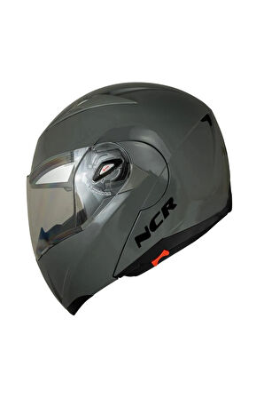 NCR Kask Çene Açılır Vizörlü Açık Nardo Gri (Ece Belgeli)