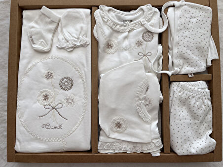 Organik Tulumlu 10'Lu Set ZE5101 Soft Girl Ekru