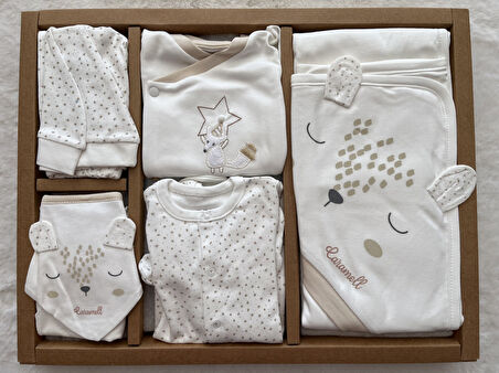 Organik Tulumlu 10'Lu Set ZE5101 Soft Boy Ekru