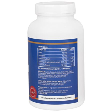 Ncs Lutein 15 mg Astaxanthin (Astaksantin) 12 mg 3 Kutu 360 Tablet