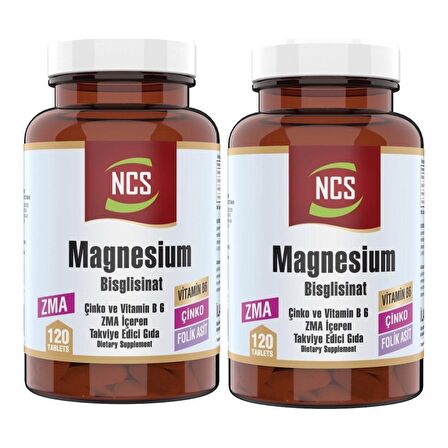 Ncs Zma 120 Tablet Çinko Folic Acid Vitamin B 6 Magnezyum Bisglisinat