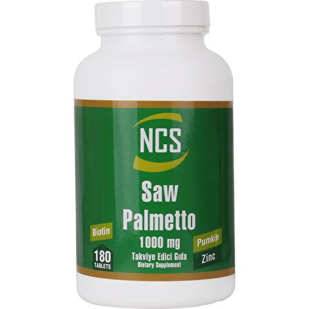 NCS Saw Palmetto 1000 Mg Pumpkin Biotin Zinc Complex 180 TABLET