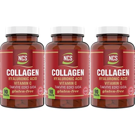 Ncs Hidrolize Collagen 1000 Mg Hyaluronic Acid Vitamin C 3 Adet 90 Tablet