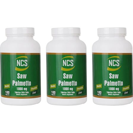 Ncs Saw Palmetto 1000 Mg Pumpkin Biotin Zinc Complex 3 Kutu 540 Tablet