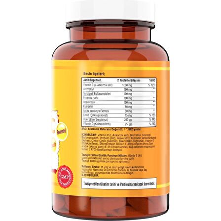 Ncs Vitamin C Çinko Propolis 120 Tablet Vitamin D Quercetin Resveratrol Umca