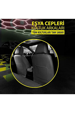 FIAT PANDA 2004-2012Uyumlu Oto Koltuk Kılıfı Sport Carbon Serisi - Siyah