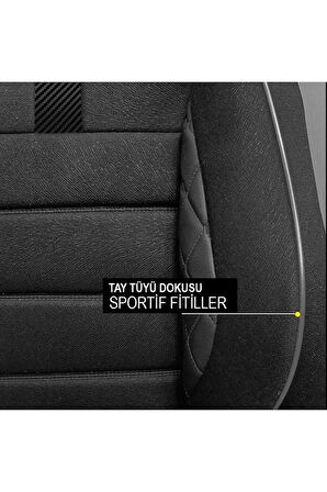 VW PASSAT 2010-2015Uyumlu Oto Koltuk Kılıfı Sport Carbon Serisi - Siyah