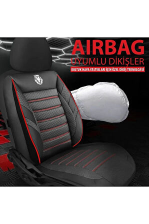ALFA ROMEO MITO 2009-2018Uyumlu Oto Koltuk Kılıfı Sport Serisi Jakar - Kırmızı