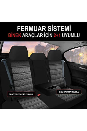 MITSUBISHI MITSUBISHI CARISMA 1999-2004Uyumlu Oto Koltuk Kılıfı Sport Serisi Jakar - Beyaz