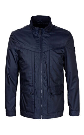 Erkek Baharlık Mont Lacivert Dik Yaka Rüzgar Ve Su Itici Slim Fit Mevsimlik NCS JEANS 4502