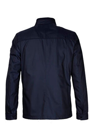Erkek Baharlık Mont Lacivert Dik Yaka Rüzgar Ve Su Itici Slim Fit Mevsimlik NCS JEANS 4502