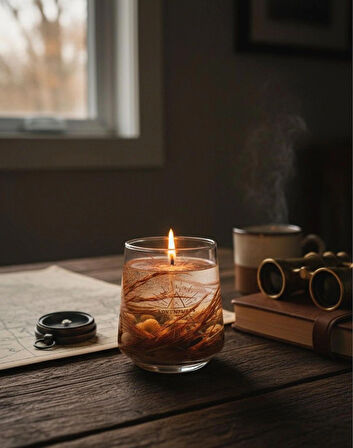 Kahve Kokulu Doğal Görünümlü Jelly Mum – Dekoratif Cam Mum-