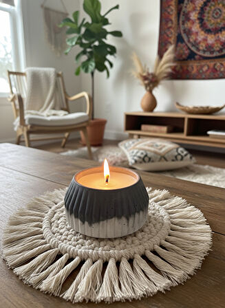 Dekoratif Bohem İskandinav Mum - Pinterest Konseptli Vanilya Kokulu Soya Mum