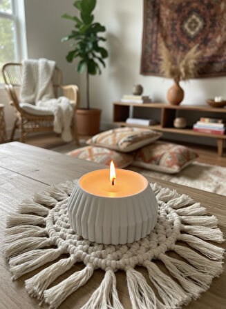 Dekoratif Bohem İskandinav Mum - Pinterest Konseptli Vanilya Kokulu Soya Mum