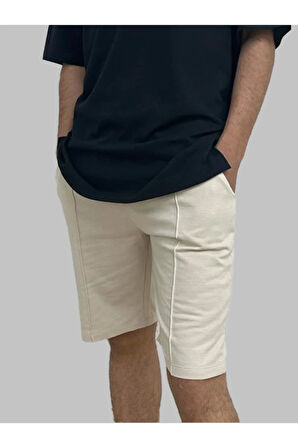 Nervür Dikişli 2 İplik %100 Pamuk Şort