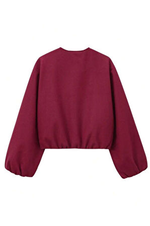 Kadın Balon Kol Kaşe Bomber Ceket