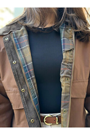 Kahverengi Garnili Kadife Yakalı Ceket