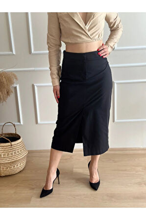 Önden Yırtmaçlı Kalem Etek