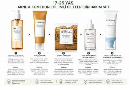 Skin1004 Madagascar Centella 5'li Cilt Bakım Seti Yağlı Karma Hassas Ciltler İçin