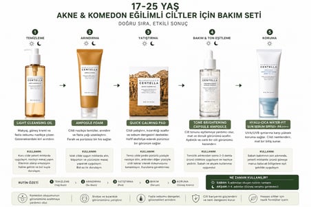 Skin1004 Madagascar Centella 5'li Cilt Bakım Seti Yağlı Karma Hassas Ciltler İçin