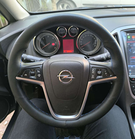 DİKİŞLİ DİREKSİYON KILIFI NOKTALI DERİ MAVİ DİKİŞLİ OPEL ASTRA INSİGNİA İÇİN