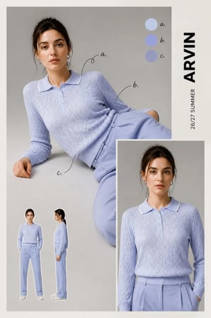 Polo Yaka Baklava Desenli Triko
