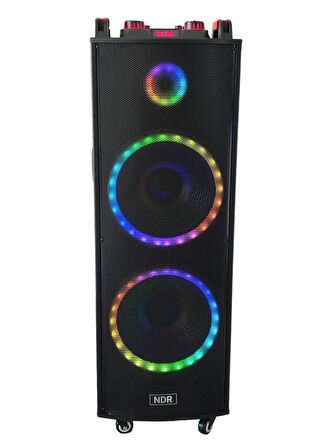 HOPARLÖR BÜYÜK BOY 12*2İnç 2000W RGB BLUETOOTH ÇİFT MİKROFONLU VE DİSKO IŞIKLI PARTİ HOPARLÖR