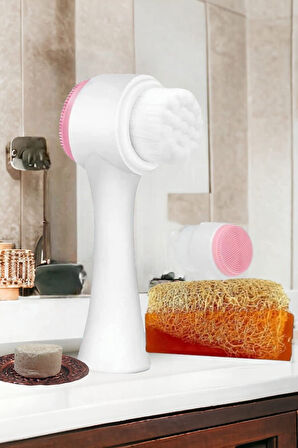 3'lü Cilt Yenileme Siyah Nokta Yüz Temizleme Fırçası Arındırıcı Peeling Kabak Lifli Ballı Sabun